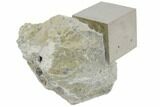 Natural Pyrite Cube In Rock From Spain #82079-1